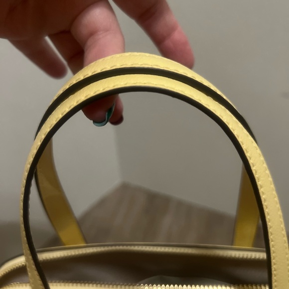 NWOT  Kate Spade Maise Medium Dome Satchel Pebbled Patterson Bag Yellow - Picture 10 of 13